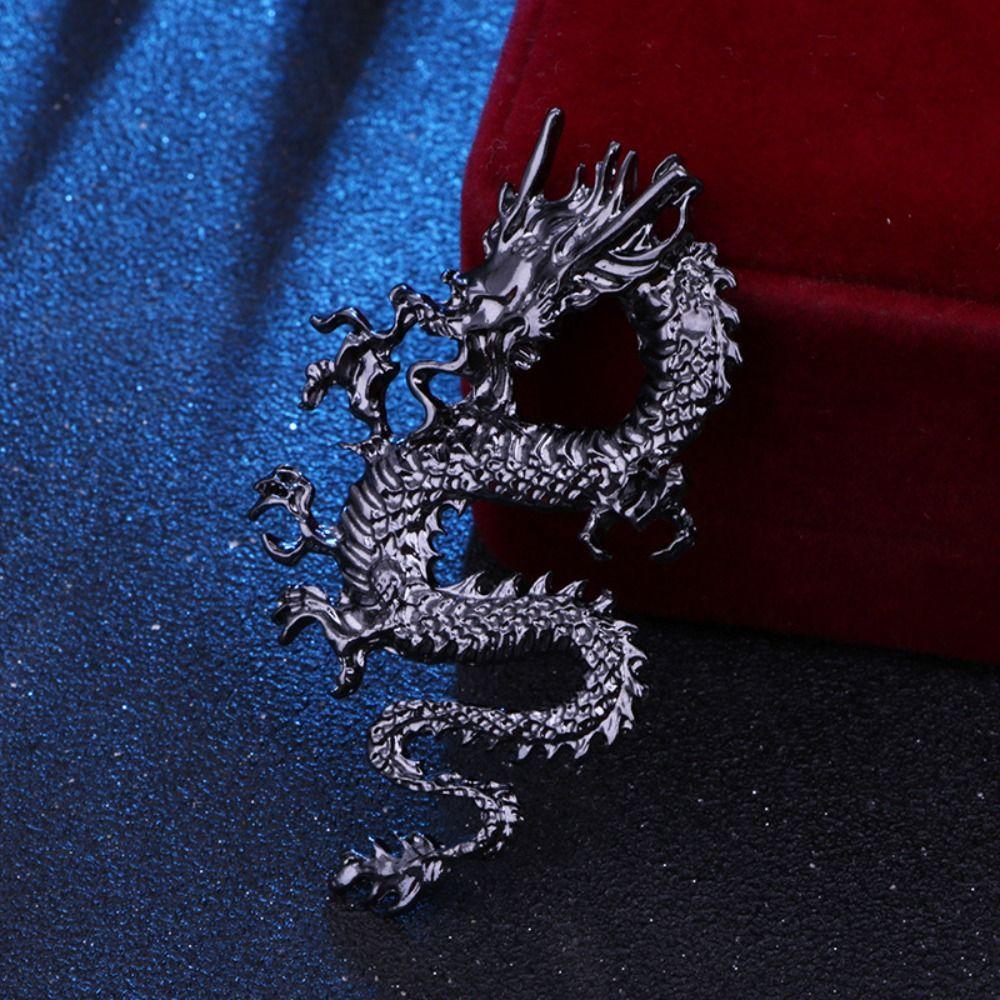 Style Zinc Zinc Alloy Legend Animal Lapel Pins Vintage Men Brooch Metal Dragon Badge Suit Coat Collar Pins