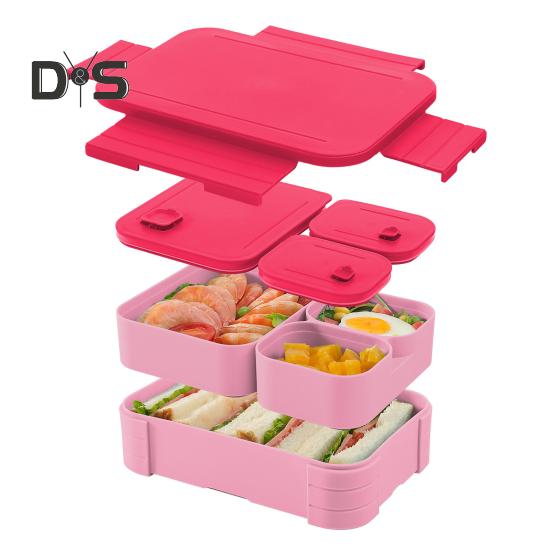 Ланч-бокс Bento для взрослых и детей, герметичный контейнер для ланча без бисфенола А, контейнер для планирования еды с несколькими отделениями