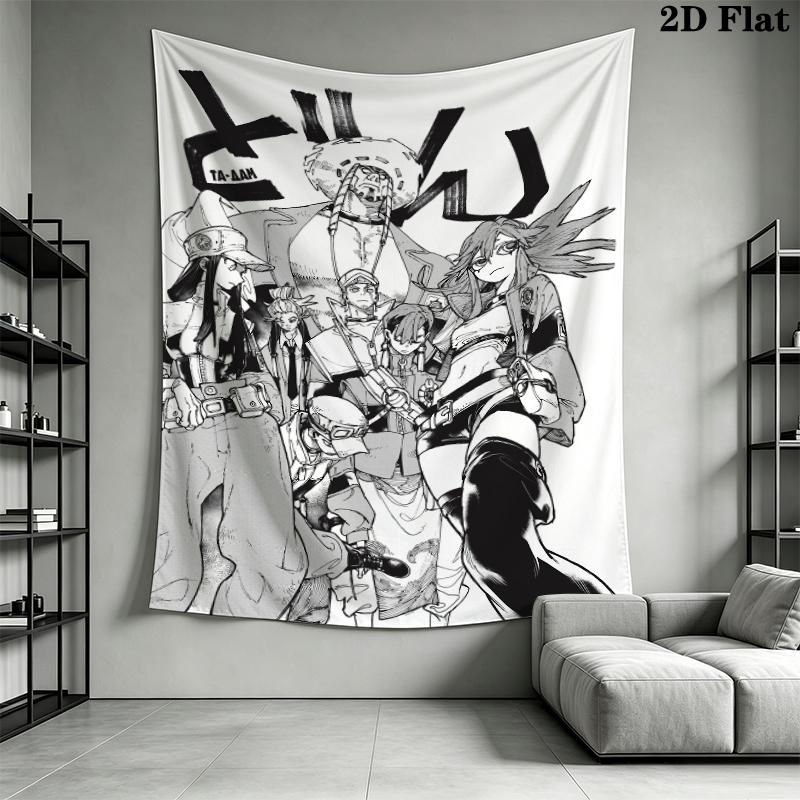 GACHIAKUTA anime Wall Tapestry Aesthetic Wall Hanging Printed Fabric Blanket Decorative Tapestries for Bedroom Living Room Home Decor