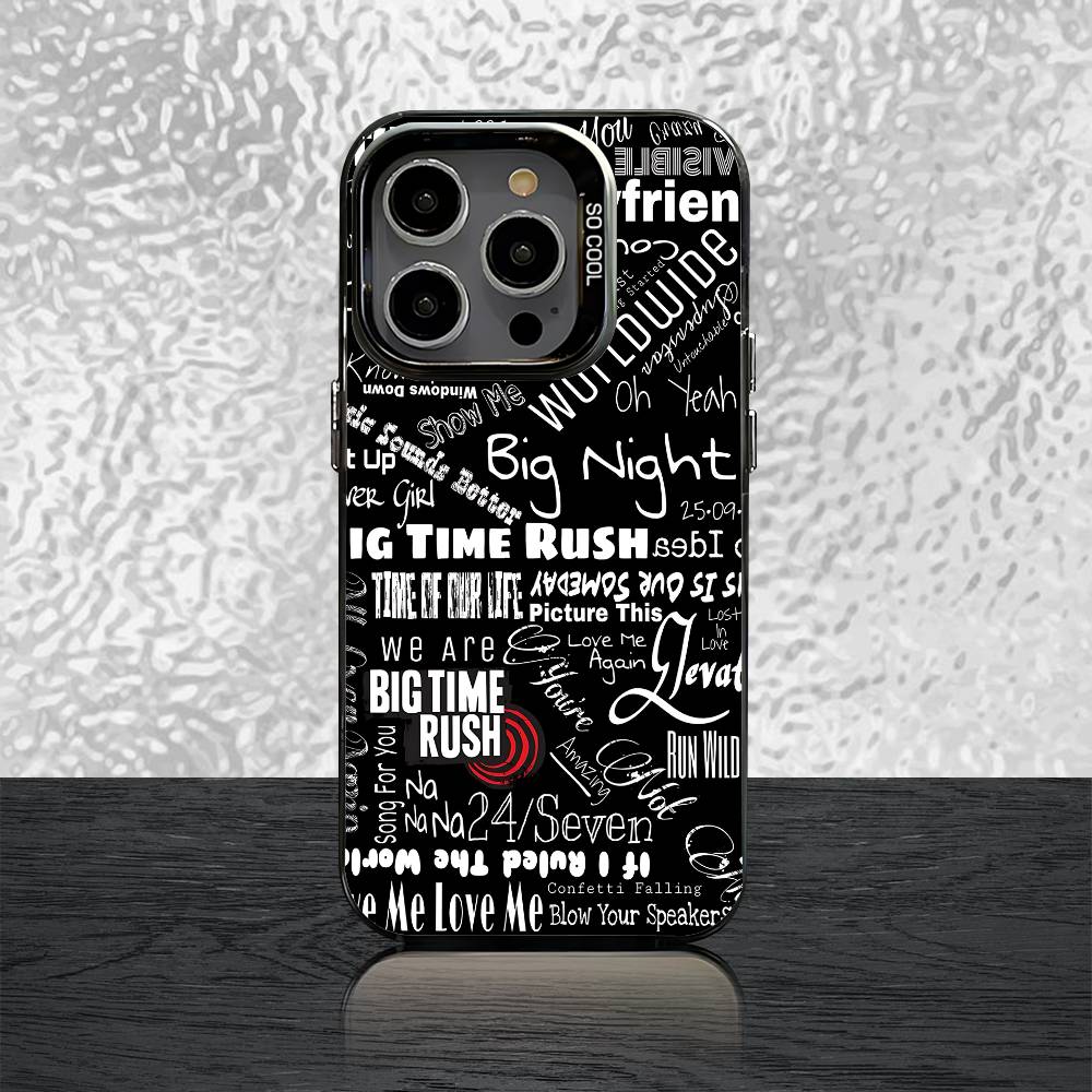 Big T-Time R-Rush BTR Phone Case For iPhone 15,17,11,14,13,16,12,E,Max,Plus,Air,Pro,Mini Black Matte Cover