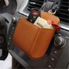 1pc Car Dashboard Storage Bag Leather Hanging Tidy Organizer Phone Glasses Holder Car Accessories