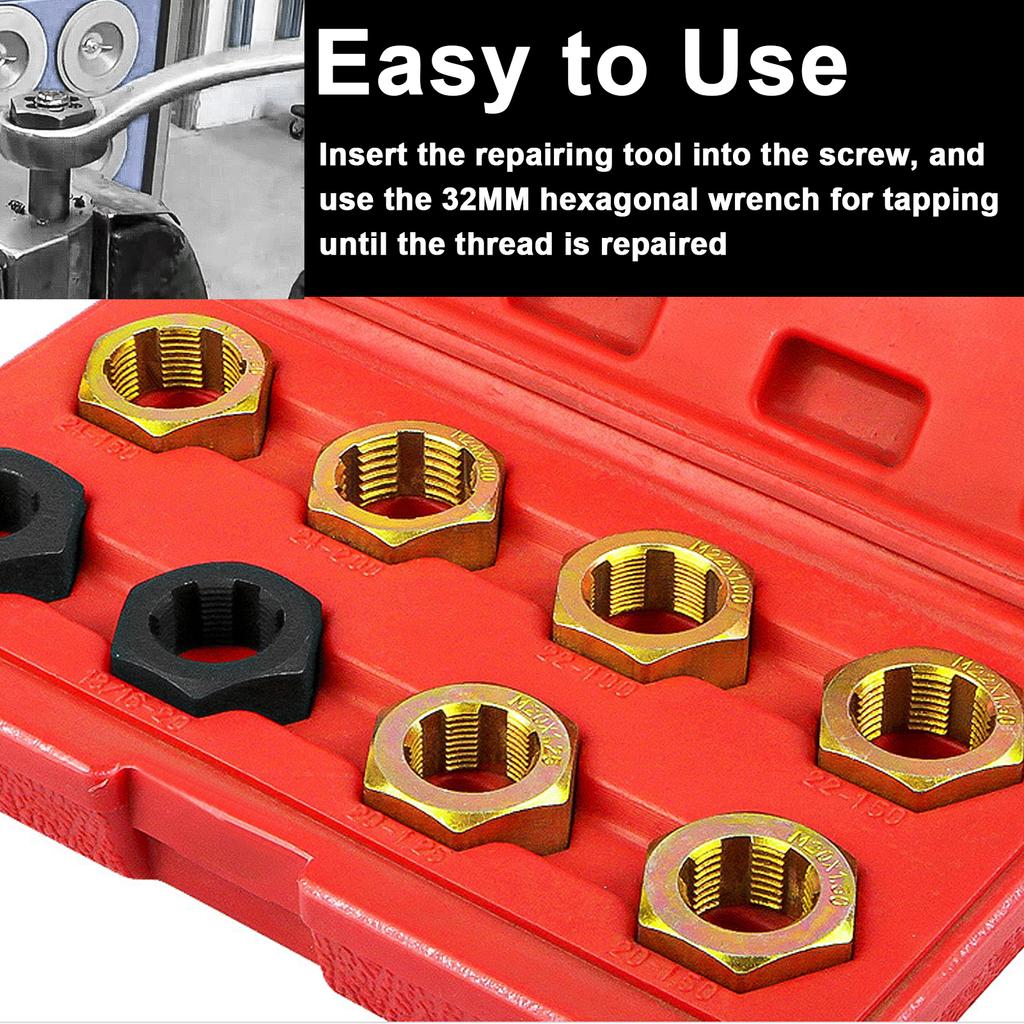 8 шт., ремонтный комплект для ремонта винта трансмиссионного вала автомобиля, набор для ремонта метрической дюймовой резьбы, автомобильный винт