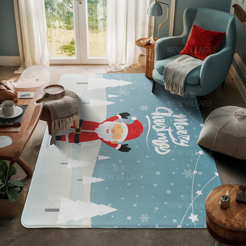 Ковер у входа в дом Домашний коврик у двери Гостиная Ванная Комната Ноги ванная комната Нескользящие коврики с водопоглощением для ванной Счастливого Рождества зима