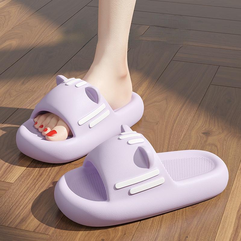 Женские летние милые тапочки с котом для пар, новые домашние, для ванной, мягкие, толстые, подошва, противоскользящие, для улицы, для пляжа с героями мультфильмов