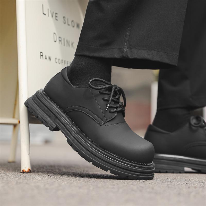 Обувь Martin мужские туфли дерби на толстой подошве с завышенной талией ретро старые туфли с большой головой мужские туфли на шнуровке с низким верхом 24342-J