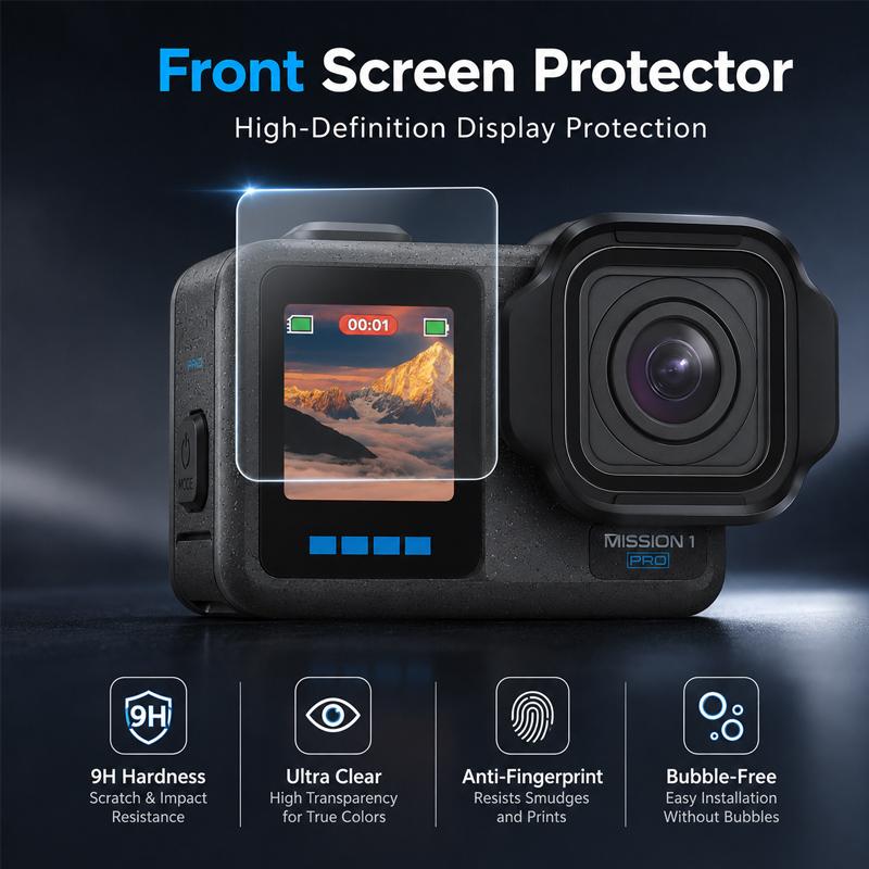 Закаленное стекло для MISSION 1 PRO/MISSION 1 Защитная пленка для экрана MISSION 1/1 PRO Защитная пленка от царапин для объектива экшн-камеры MISSION 1/1 PRO