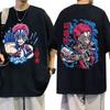 Anime Demon Slayer Akaza Double Sided Print T-shirt Men Women Clothing Cartoon Oversized T Shirt Male Casual Soft Cotton Tshirts