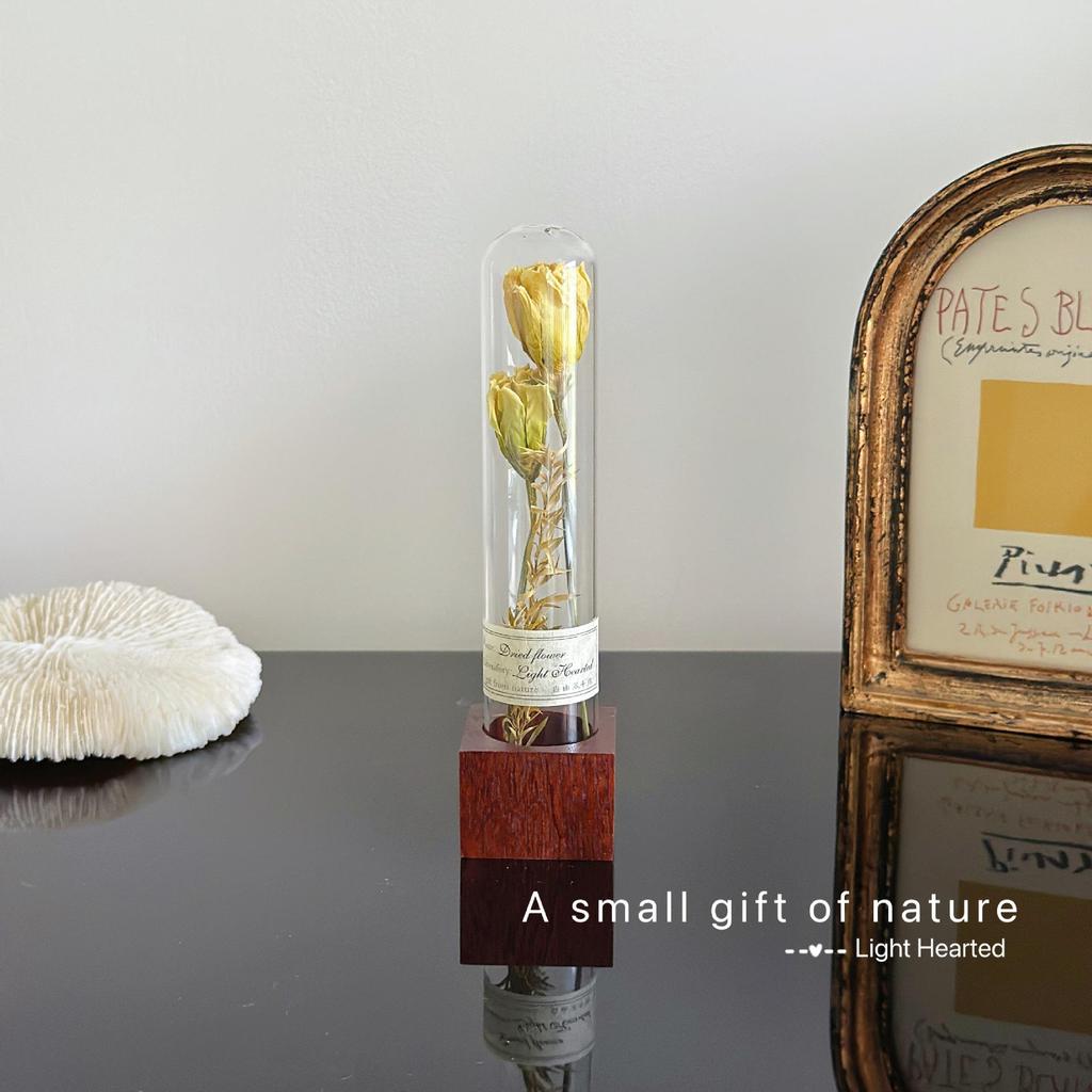 Retro Glass Dome Plant Specimen with Preserved Dried Flowers - Ideal Gift for Graduation, Birthday, Valentine's Day, or Teacher's Day.