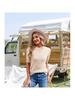 Women's Dot Knit Pullover Sweater Short Sleeve Cute Summer Blouse Top