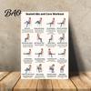 Abdominal Exercises Sitting 2 Sheets Seated Core Exercise Poster, Chair Workout Chart for Portable Reference Abs, Home Gym Wall Art, Strength Training