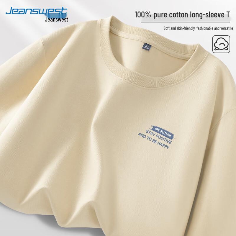 Мужская повседневная хлопковая футболка с длинным рукавом Jeanswest
