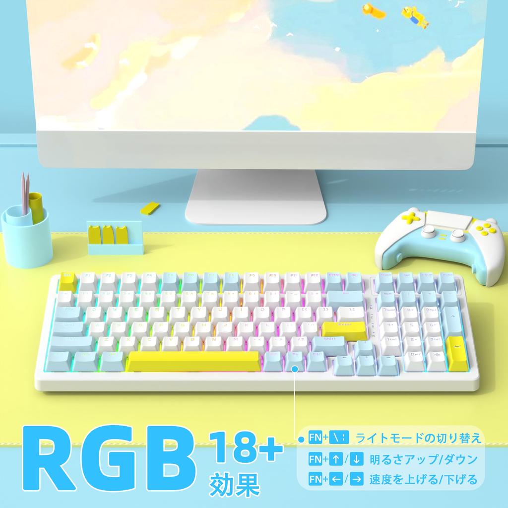 ZIYOULANG K3MAX Mechanical Gaming Keyboard Hot Swap Compatible Wired 100 Keys Blue Axis Standard ANSI Layout USB Connection 19 Custom Backlight Modes