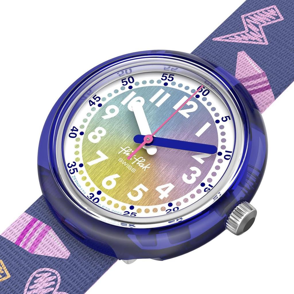 Swatch Flik Flak Rainbow Crayons FPNP173 Purple Watch Girls'