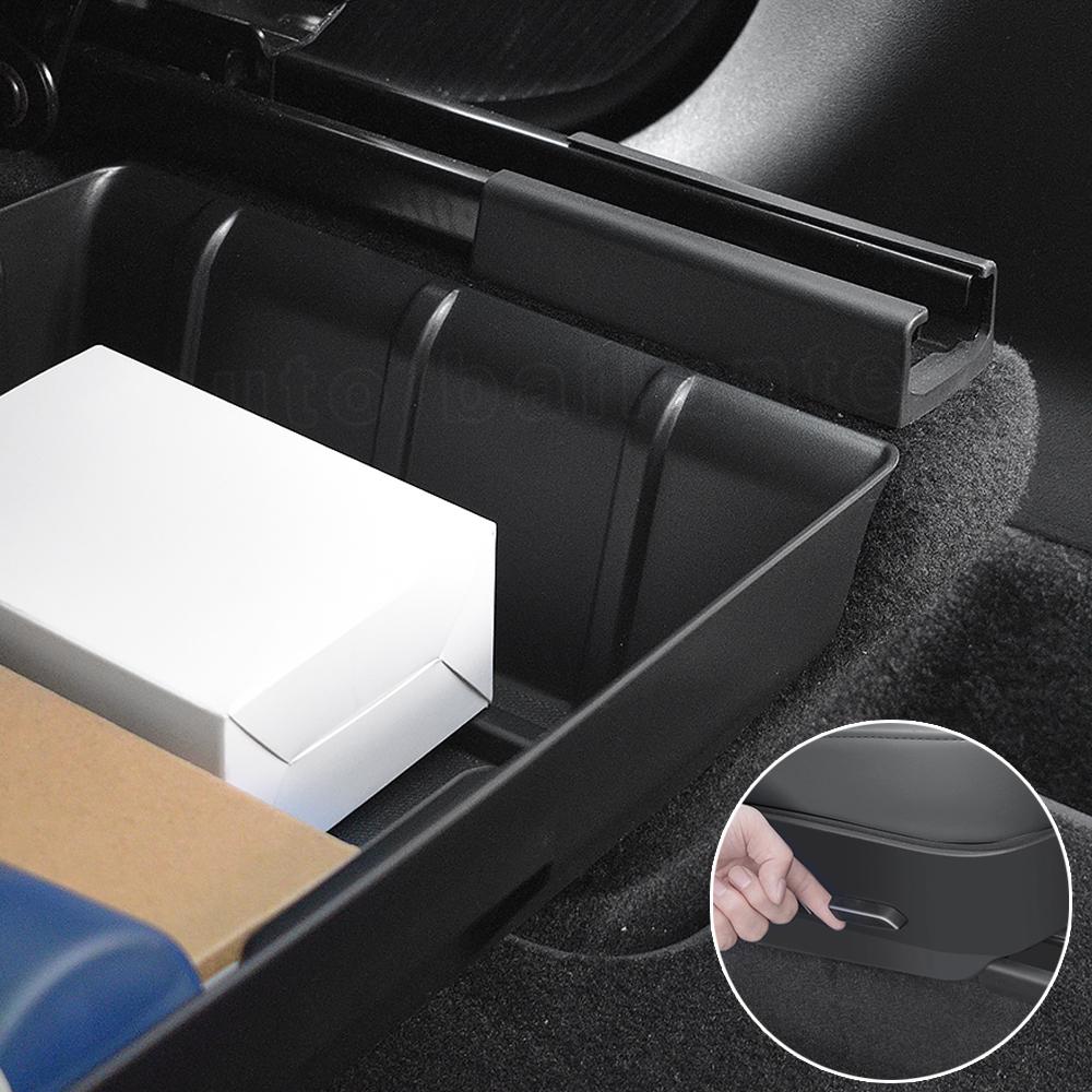 Аксессуары для Tesla Model Y 2022, автомобильный ящик для хранения под сиденьем, автомобильный мусорный бак, выдвижной органайзер, ящик
