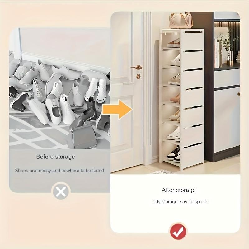 Adjustable 6/8 Tier Metal Shoe Rack - Portable Entryway Storage Shelf, Suitable for Dorm and Home, Multi-Layer Sneakers & Footwear Storage Solution