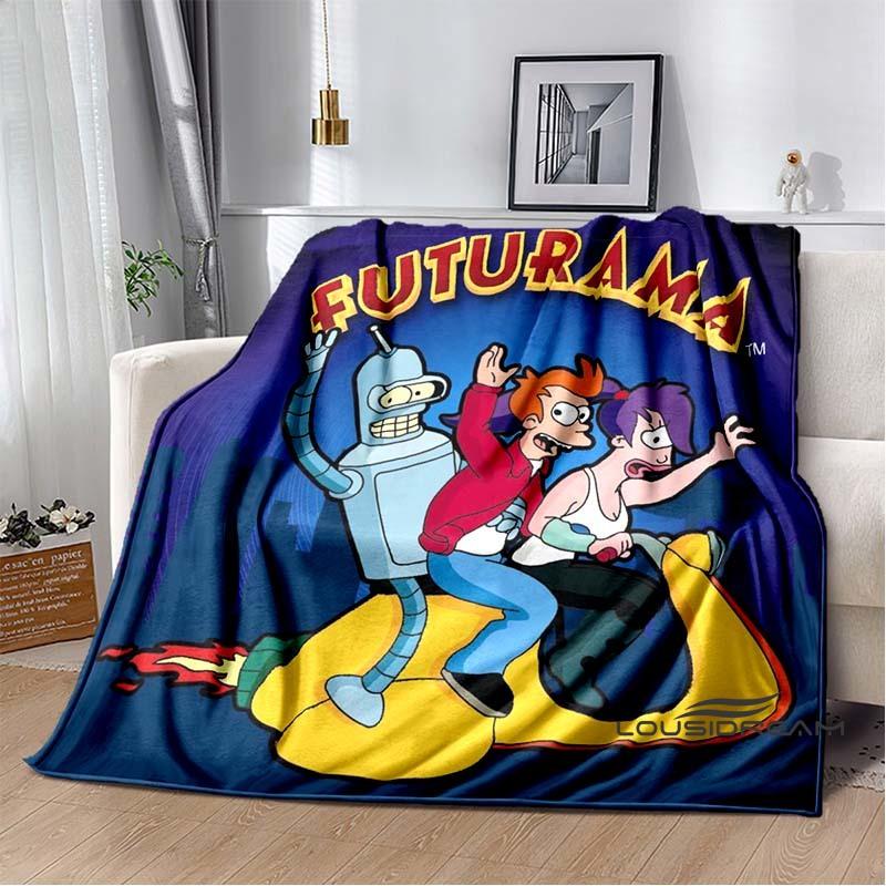 Cartoon (Futurama) print blanket. A warm and comfortable flannel blanket suitable for bedrooms, sofas, beds, chairs, picnics,