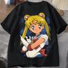 Sailor Moon Retro 90s Anime Graphic Printed Tshirt Unisexs and Womens Tshirt Unisexs Top Sports Tshirt 2026 Summer New Tee