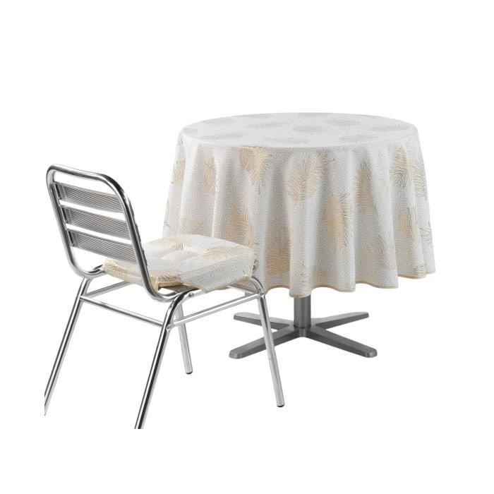 Nappe Ronde - DOUCEUR D'INTERIEUR - Sunny Gold - 180 Cm - 100% Polyester - Infroissable
