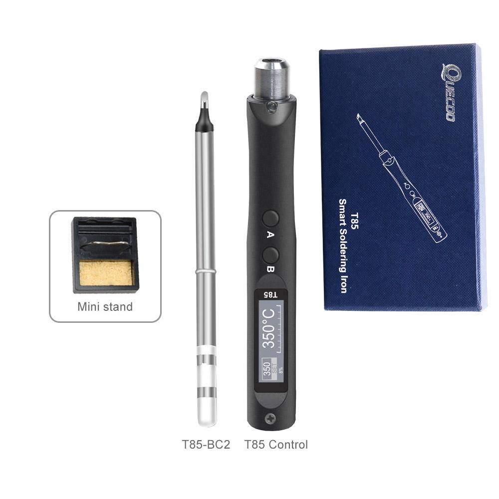 QUECOO Electric Soldering Iron Kit T85 96W Repair Tool Welding Solder Rework Station Heat Pencil Smart Portable Solder Iron Tips