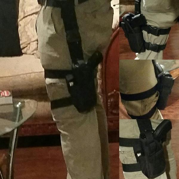 Регулируемая тактическая армейская черная кобура для пистолета с откидной ножкой и держателем для бедра