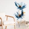 Большая синяя наклейка на стену с цветком, самоклеящаяся, съемная, для гостиной, прихожей, спальни, украшение для дома