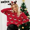 Autumn Winter Christmas Sweater Santa Hat Sweet Crewneck Sweater Cartoon Christmas Sweater