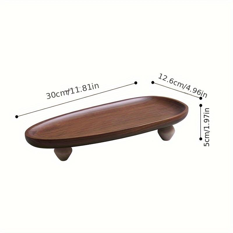 Уникальный 1 Высокий поднос из дерева акации китайского типа неправильной формы - Изысканное мастерство, Идеально подходит для подачи фруктов