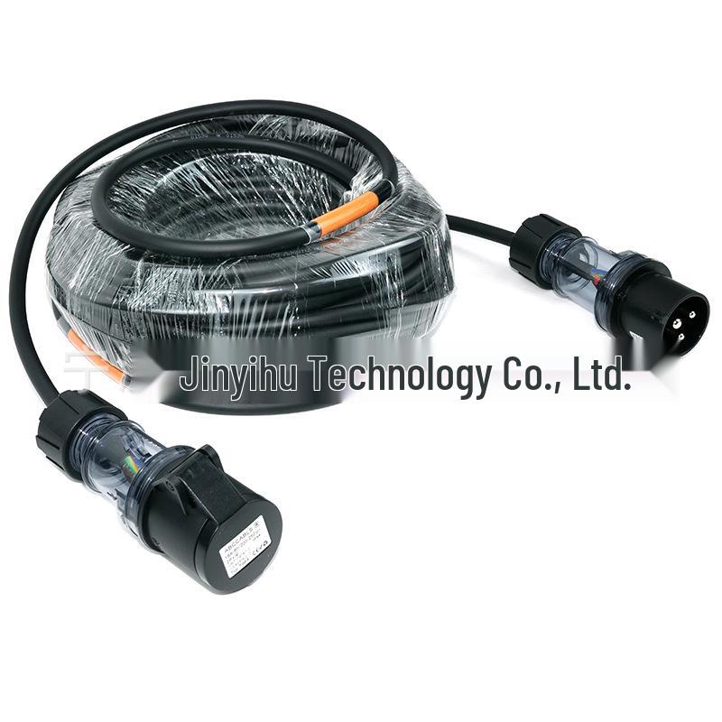 16A Waterproof Aviation Connector: Flame-Retardant, 3-Core 2.5mm² Male-to-Female Power Cord