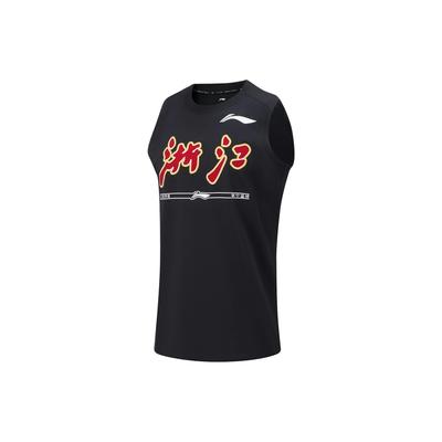 Баскетбольная майка Li Ning CBA Series Professional с логотипом команды Zhejiang, мужская майка, черная, AVST147-1