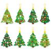 24 Sets Christmas Tree DIY Craft Kit - Create Your Own Holiday Greeting Cards with Stickers, Perfect for Xmas Party Kids Gift