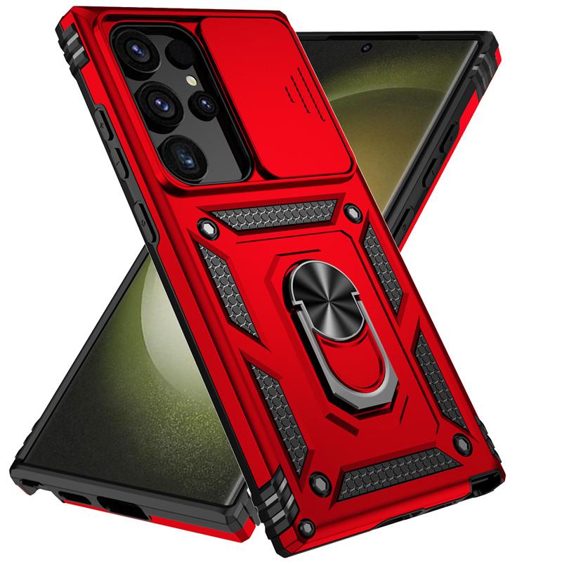 Чехол-накладка Slide Lens Protect Armor для Samsung Galaxy S24 S23 S22 S21 S20 FE S10 Plus Note 20 Ultra Military Grade Bumpers Ring Cover