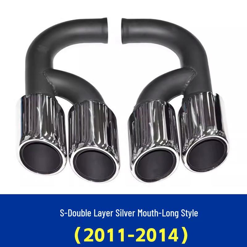 Порше Кайен (2011-2014 гг.) Черные насадки на глушитель GTS с четырьмя выхлопами для модификации труб