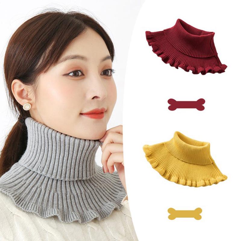 Women Warm Knitted Fake Collar Woolen Women Turtleneck Knitted False Fake Collars