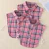 Fake Collar Women'S Pointed Collar Plaid Round Neck Fungus Edge Pink Collar Shirt Stand-Up Collar Cotton Student B550