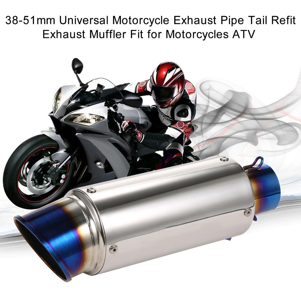 38-51mm Universal Motorcycle Exhaust Pipe Tail Refit Exhaust Muffler Fit for Motorcycles ATV