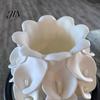 Preserved Flower Container 3D Printed Calla Lily Relief Vase, Mini Decorative Vase for Dried Flowers, Minimalist Matte Soft Texture White Desk