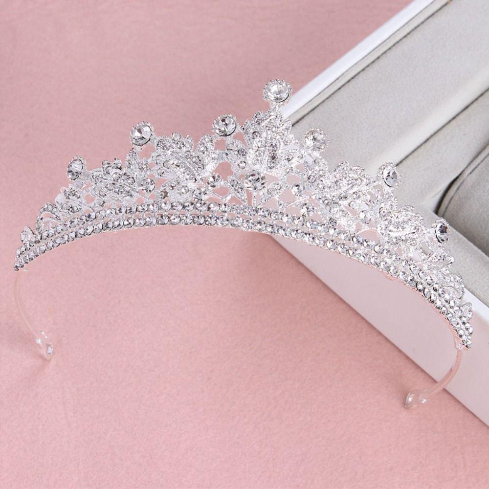 Sparkling Water Drop Crystal Tiara Wedding Hair Accessories Bride Headdress Birthday Party