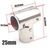 22/25/30mm Boat Fitting Tee Connector Stainless Steel Tee Split Connector 60/90 Degree Tee Fitting for Boat Hand Rail Fitting