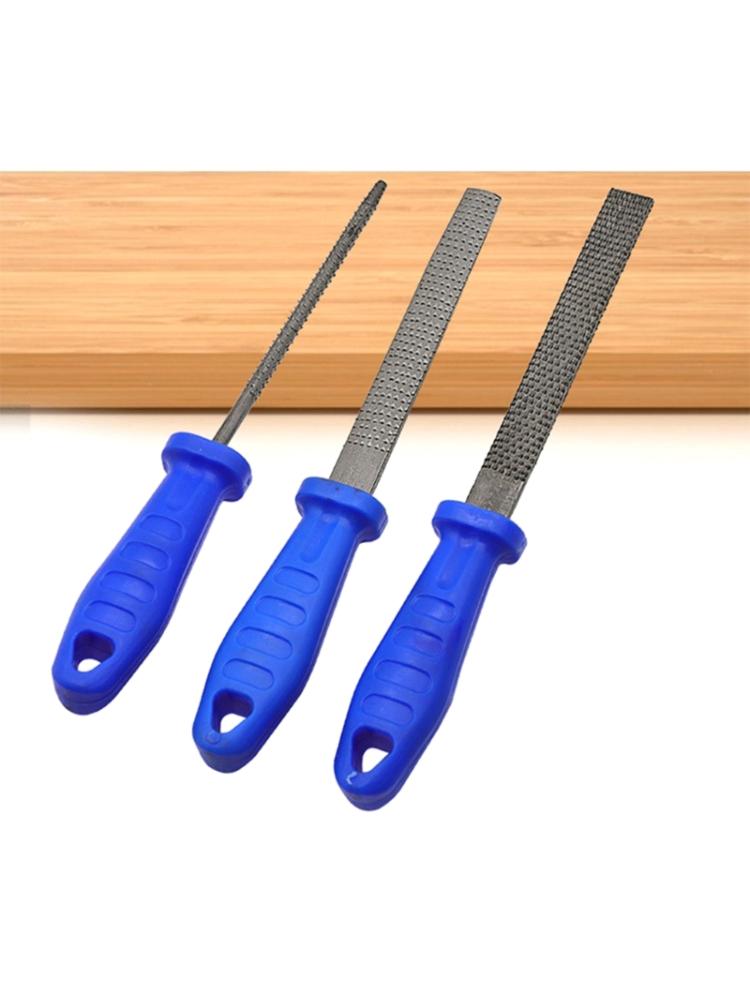 3 Pieces Wood Rasp File Set Alloy Steel Woodworking File, Round, Flat, Semi-Round, File Tools for Woodworking