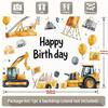 Construction Themed Birthday Party Banner, Multicolor Polyester Backdrop for Home Wall