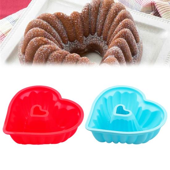 1Pc/2Pcs Heart Cake Pan 8 Inch Silicone Nonstick Heart Cake Molds Cheesecake Chocolate Cake Baking Tray for Making Wedding Valentine's Day Cakes