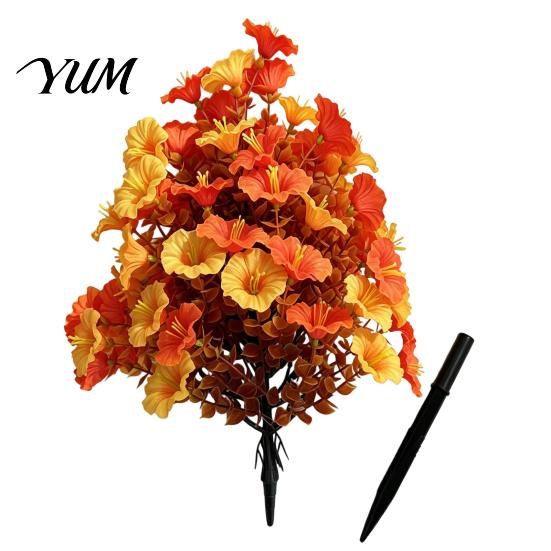 Artificial Flowering Plant Set Petunia Flower Stake, Fake Morning Glory Ground Stake Flower, UV Resistant Garden Plants Outdoor UV?Resistant Floral
