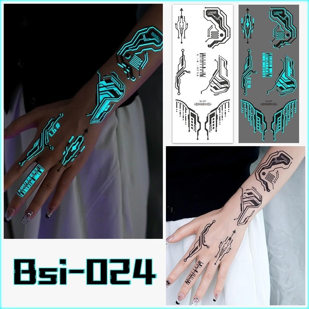 Waterproof Luminous Tattoos Stickers Glow In The Dark Halloween Tattoo Stickers Costume Accessory