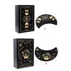 Astrology Trinkets Box Organizers Portable Tarots Cards Storage Box Wood Divination Storage Box Case with Card Holder