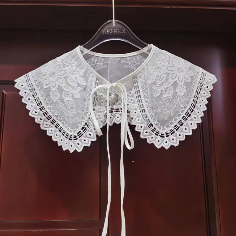 Collar Insignia Women's Lace Collar Organza Embroidery Detachable Shirt New Bow Fake Collar
