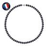 Necklace - - AAA+ Freshwater Cultured Pearl - 7-8 Mm - 925 Silver Ball Clasp - Women