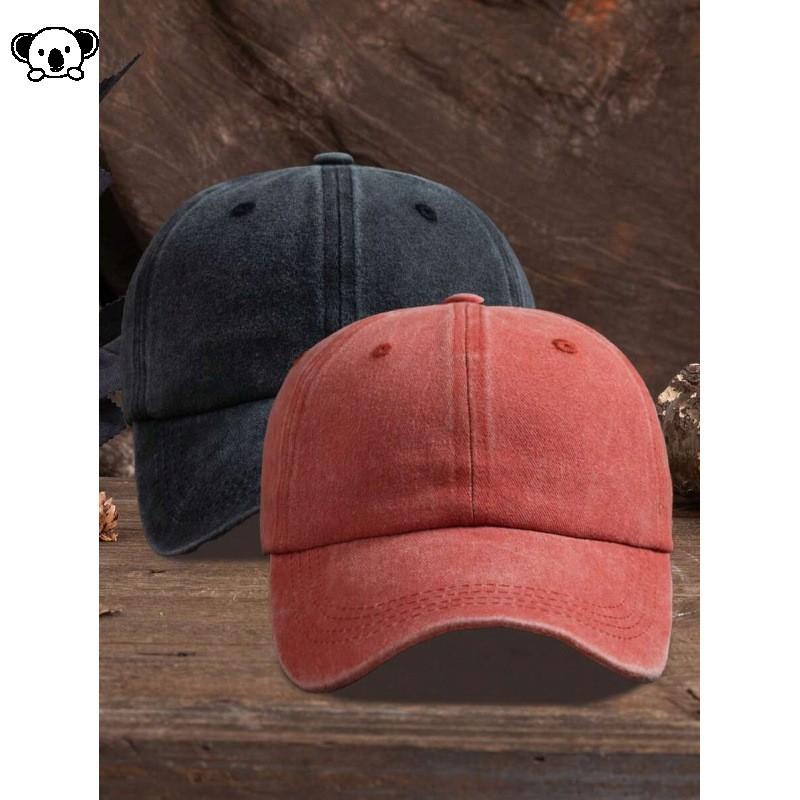 Vintage Washed Linen Baseball Cap Unisex Wide Brim Flat Top Hat Casual Wear