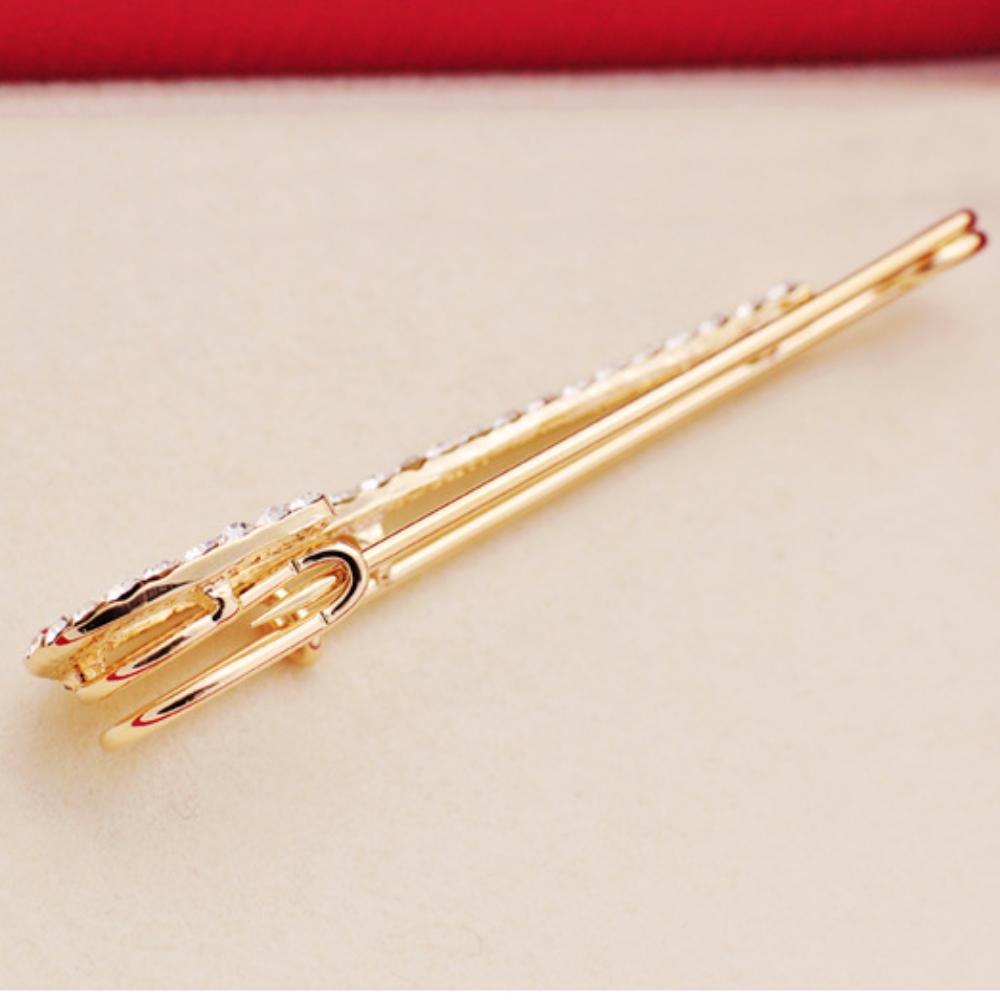 Gold Color Rhinestones Brooches Large Crytal Clips Elegant Jeans Buckle  for Women