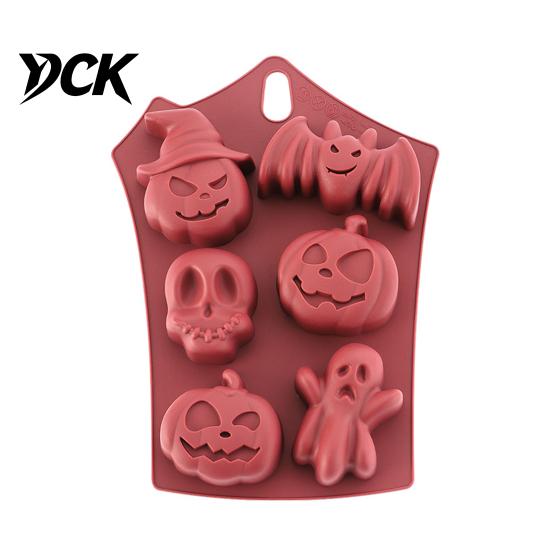 Reusable Kitchen Baking Accessories Halloween Silicone Mold, Pumpkin Ghost Bat Skull Cake Pan, Non Nonstick Chocolate Molds for Parties Stick Fondant