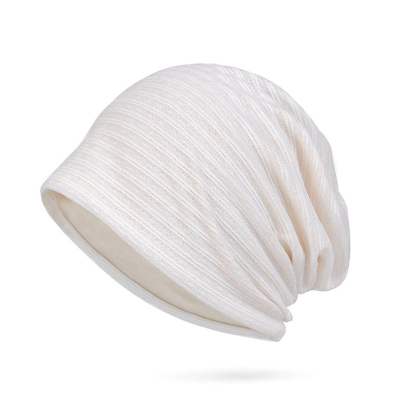 Women's Breathable Thin Cotton Pullover Hat - Spring/Summer Headscarf, Confinement, Sleep, and Outdoor Leisure Cap.